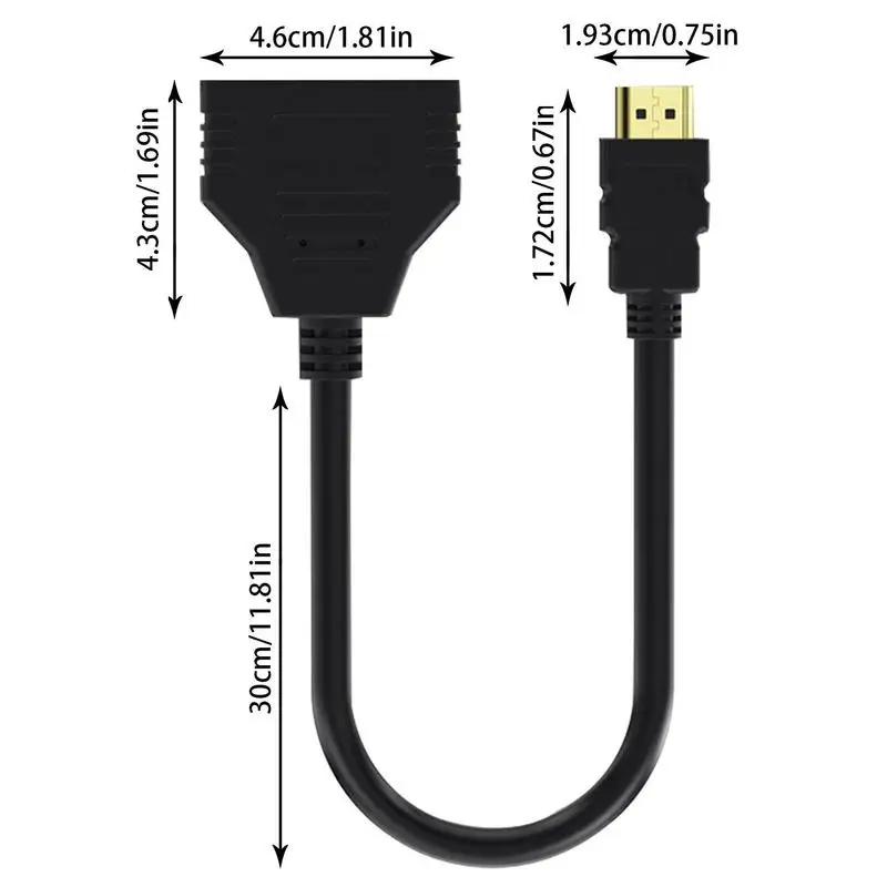 1 Input 2 HDMIcompatible Splitter Cable HD 1080P Video Switcher Adapter Output Port Hub For X-box P-S3/4 DVDHDTV PC Laptop TV