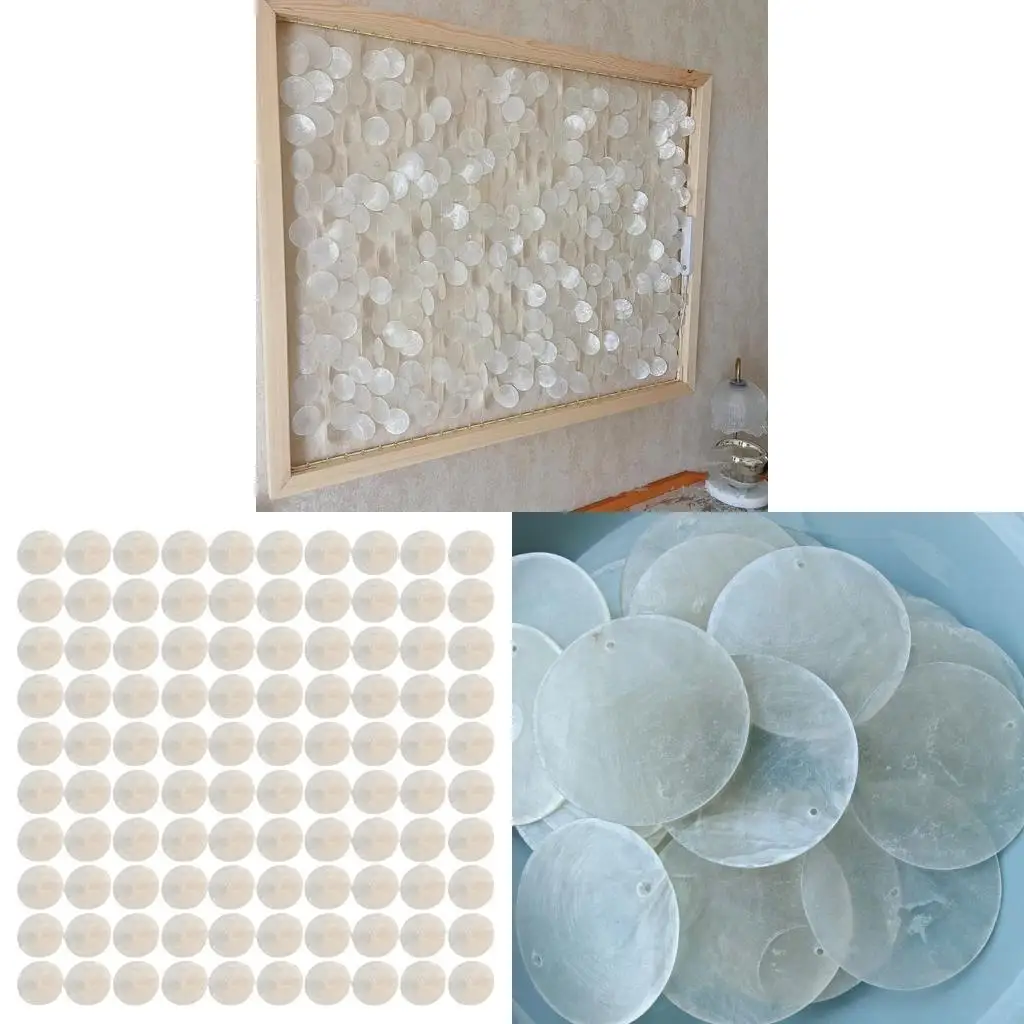 Bulk Round Capiz Shell Craft Supplies with Polishing Finish and Double Holes 37JD