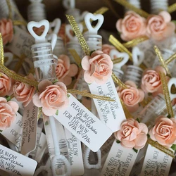 10/20Pcs Love Heart Wand Tube Bubble Soap Bottle Wedding Gifts for Guests Birthday Party Decoration Empty Bubble Bottles