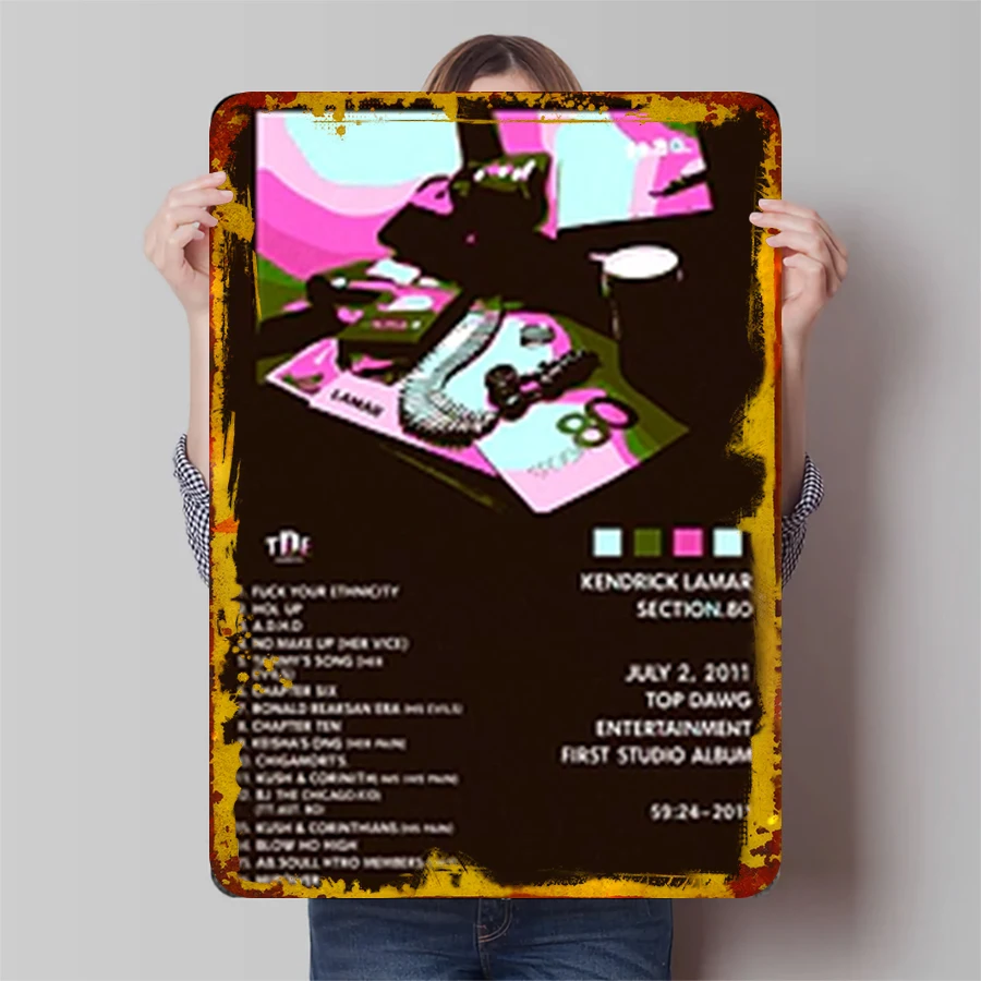 Custom Kendrick Lamar July 2 2011 Concert Poster Metal Tin Sign Home Decor Art Collectible