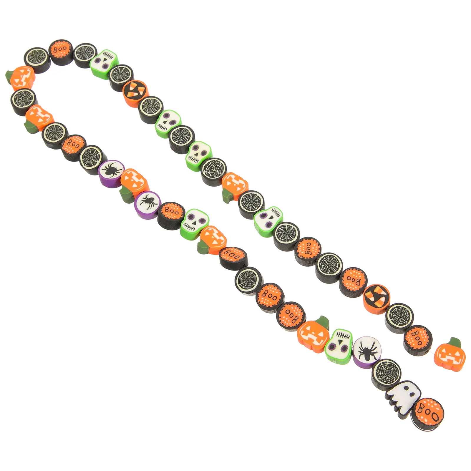 

40 Pcs Polymer Clay Ghost Pumpkin Beads Mother Decorative Decors for Decorating