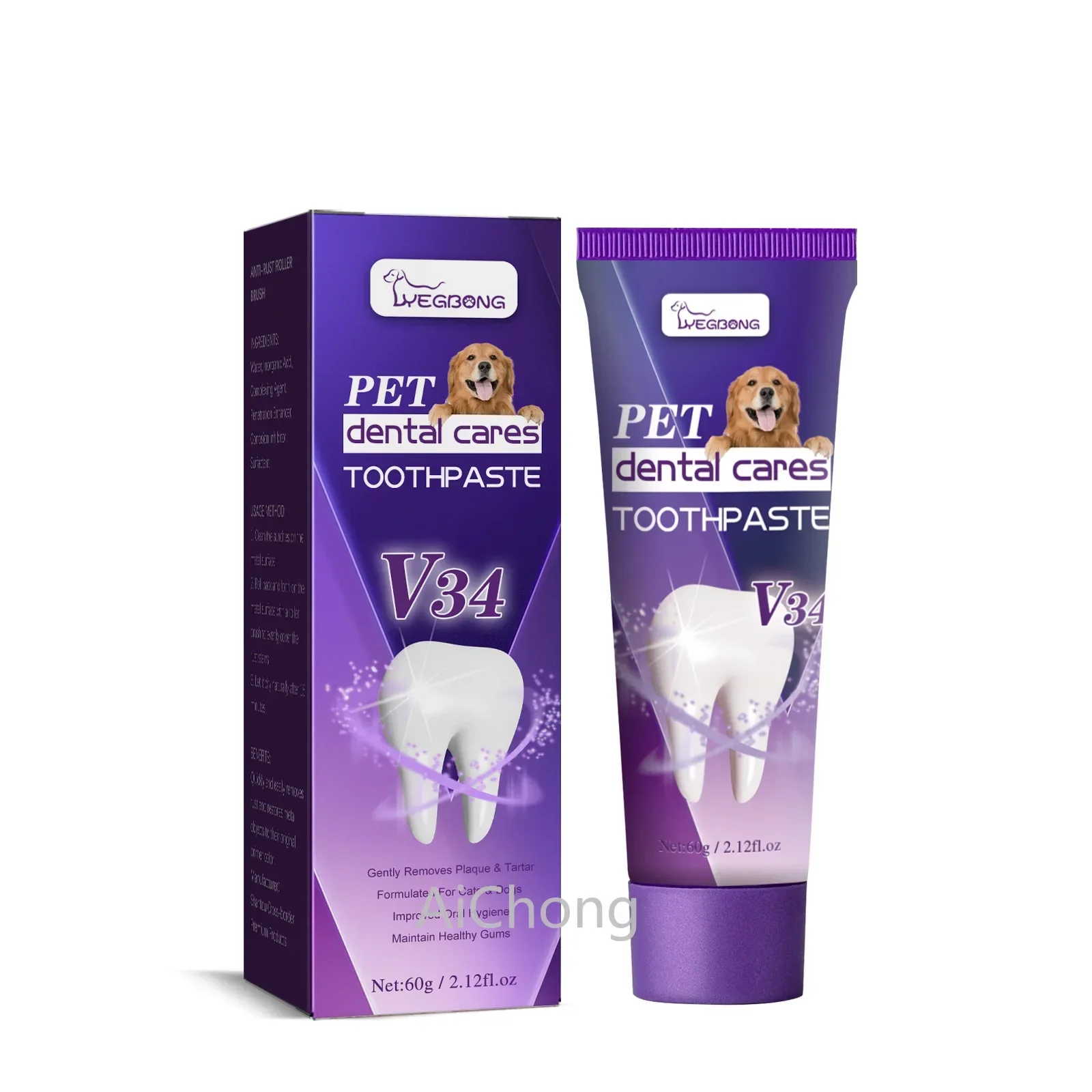 60g Pet V34 Toothpaste Fight Gum Disease Eliminate Bad Breath Safe Trusted Ingredients Cleaning Supplies For Dogs&cats