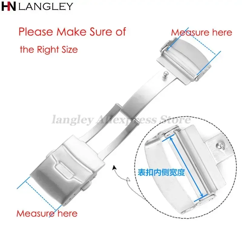 Hebilla de correa de reloj de acero inoxidable para cierre de reloj Seiko, botón fundido sólido de 18/20/22/24mm para accesorios de reloj Citizen