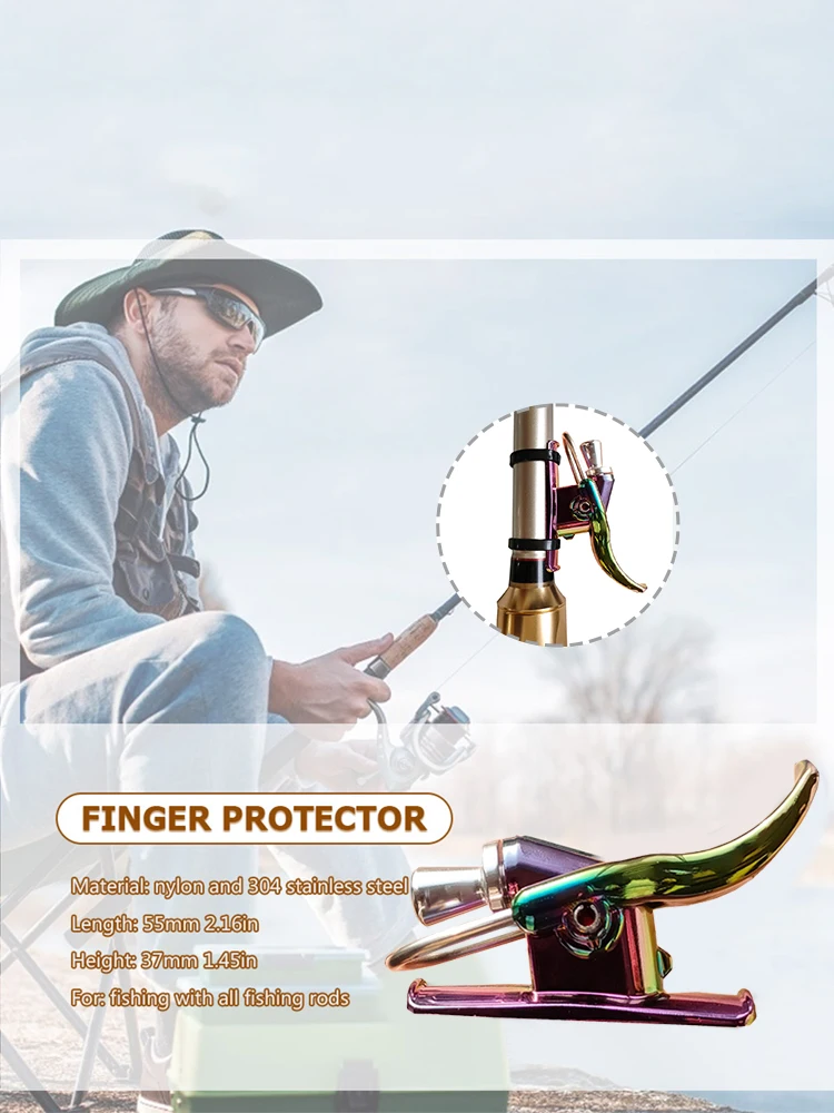 Pro Fishing Rod Finger Protector Breakaway Cannon Surf Fishing Rod Trigger Aid Clamp Outdoor Fish Accessories Tackle