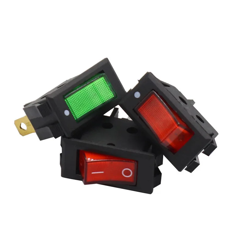 KCD6 Wide Edge V-shaped Button with Red Light 2/3 Pins ON/OFF 250V 15A Power Rocker Switch