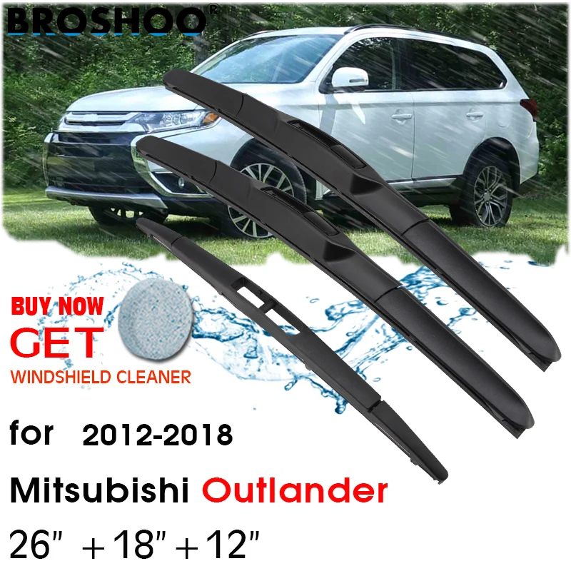 Wiper Front & Rear Wiper Blades Set For Mitsubishi Outlander 2012 2013 2014 2015 2016 2017 2018 Windshield Wiper 26\