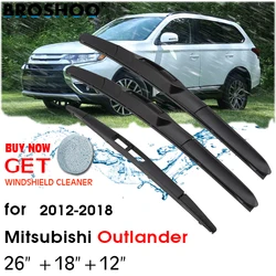 Juego de escobillas de limpiaparabrisas delanteras y traseras para Mitsubishi Outlander 2012, 2013, 2014, 2015, 2016, 2017, limpiaparabrisas de 26 