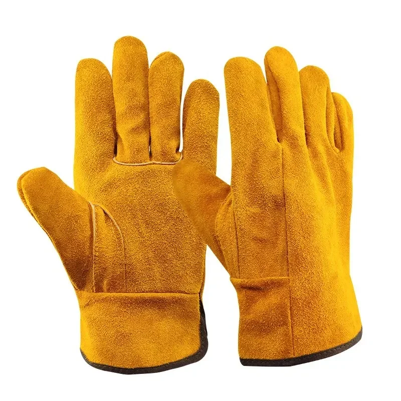 

1 pair Men Work Gloves Soft Cowhide Driver Hunting Driving Farm Garden Welding Security Protection Safety Mechanic Glove