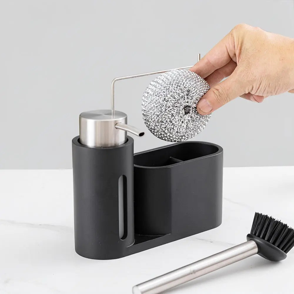 Press Pump Soap Dispenser For Kitchen Sink Lotion Container Stainless Steel Bottle Organizer Cleaning Accessories