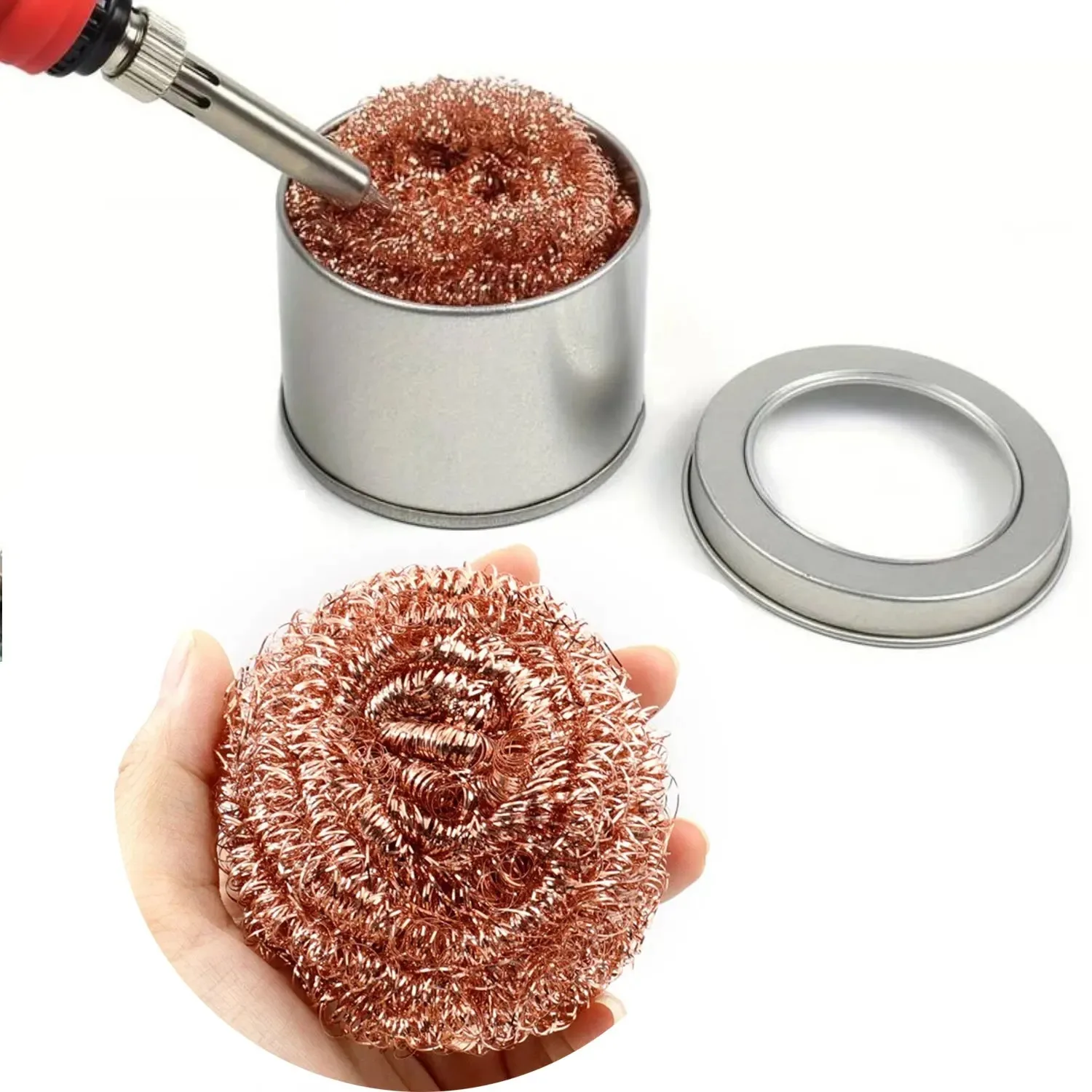 Soldering Iron Tip Cleaner with Rapid Tin Ball Removal Solder Tip Cleaning Wire Ball for Efficient Soldering Iron Mouth Cleaning