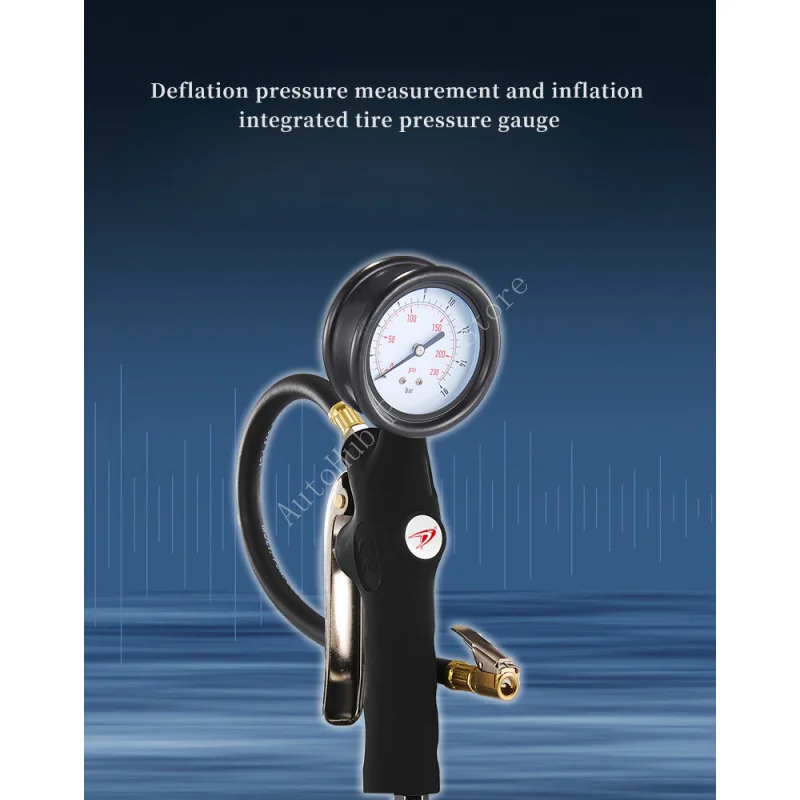 

High Precision Analog Tire Pressure Gauge Gun with Air Release Valve Auto Inflator for Car Truck Bike