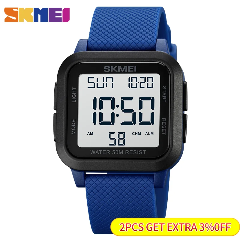 SKMEI Outdoor Sport Watch Men Alarm Chrono Clock 5Bar Waterproof Military Watches LED Display Shock Digital Watch reloj hombre