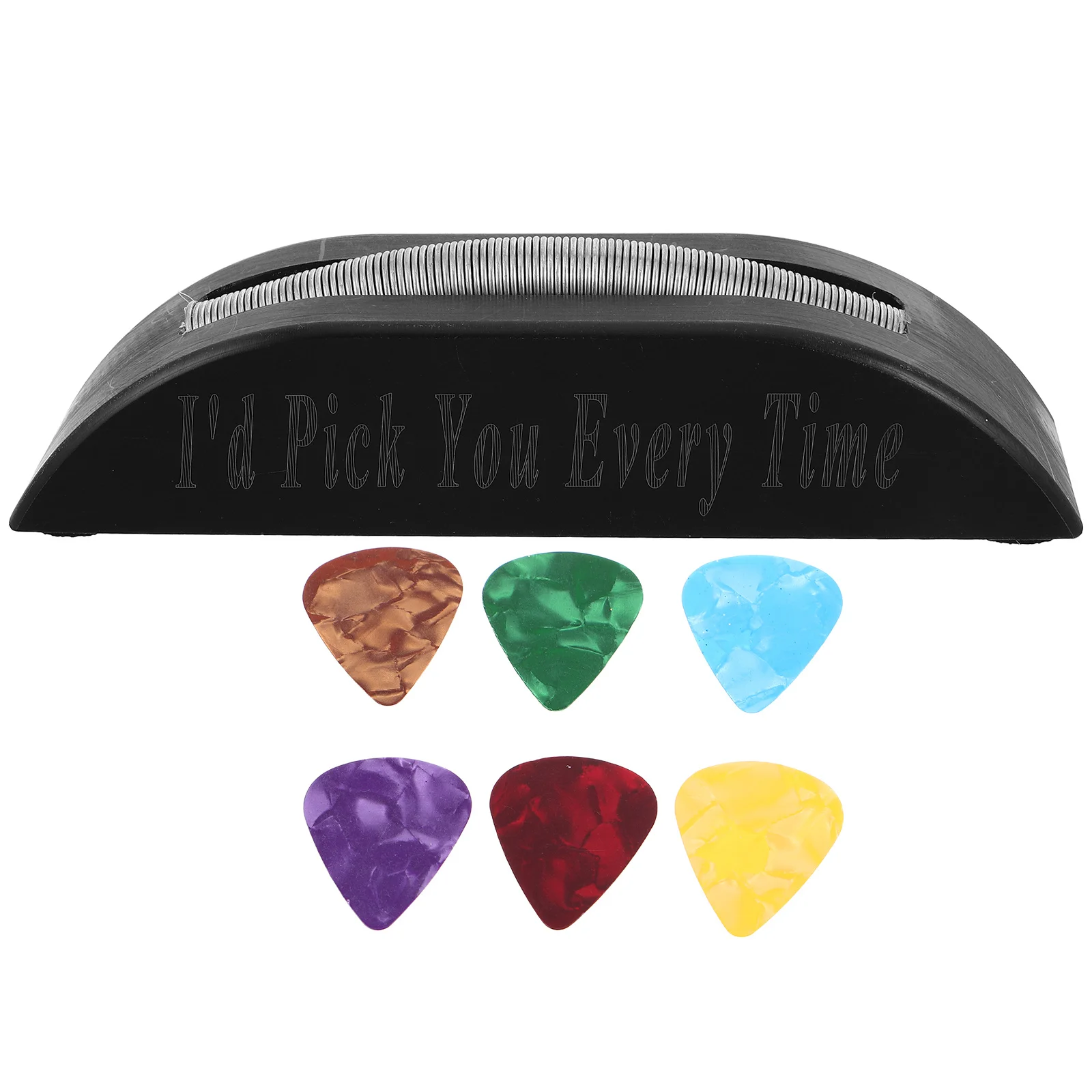 حامل اختيار الجيتار أسود PVC مشبك زنبركي تخزين عرض منظم للجيتار الكهربائي الصوتي Plectrum