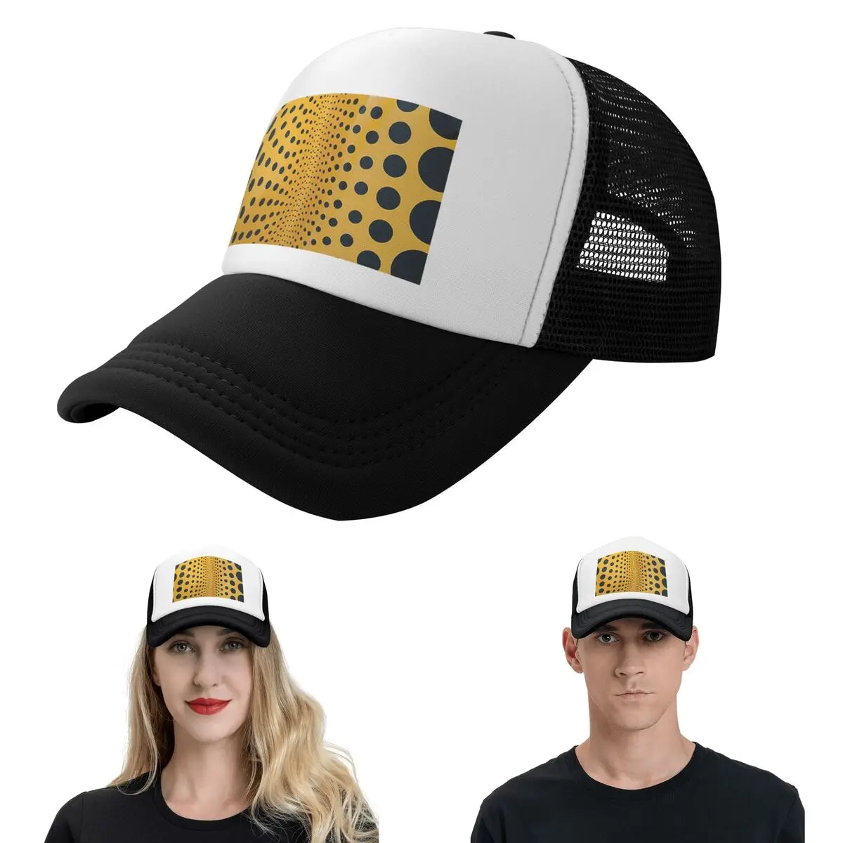 Yayoi Kusama Abstract Painting (7) Cap Fashion Mesh Baseball Caps Adjustable Hat Hip Hop Summer Unisex Baseball Hats