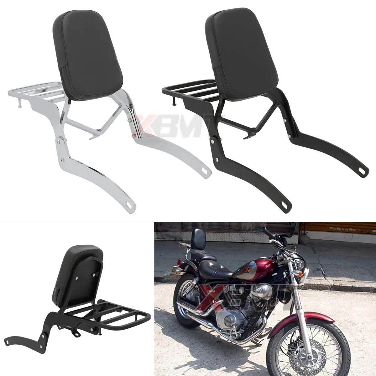 

Motorcycle Accessories Backrest Sissy Bar Luggage Rack For Yamaha Virago 125 250 XV125 XV250 1989-2019 2018 2017 2016 2015 2014