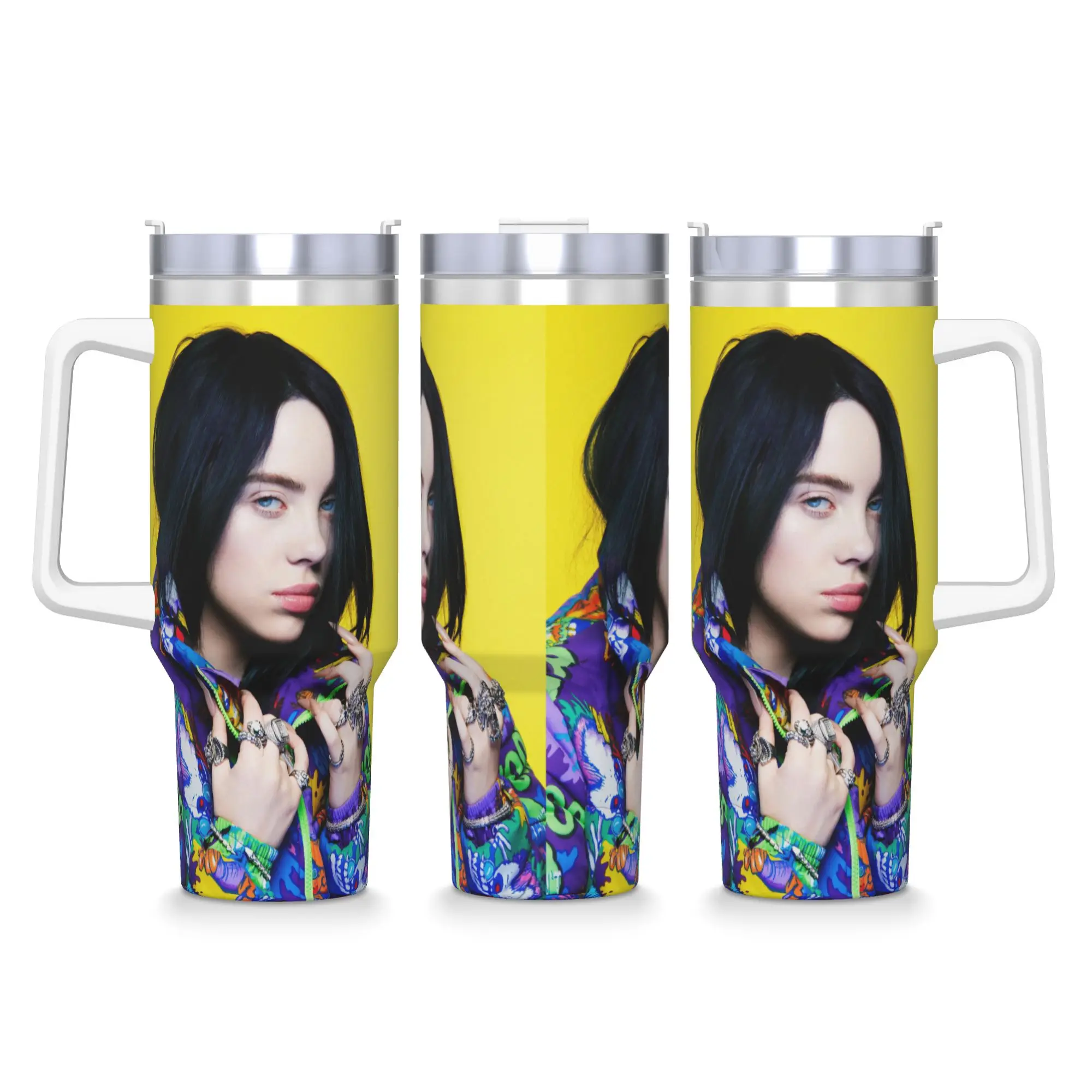 40OZ Stainless Steel Tumbler Billies Eilishs Thermal Cups Singer Leakproof Cold Drink Mugs Cup Travel Water Bottle