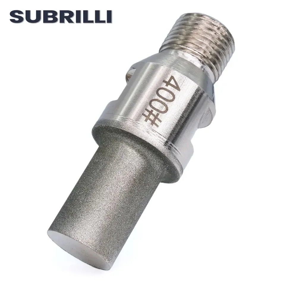 SUBRILLI Electroplated Diamond Finger Router Bit Cnc Milling Cutter For Stone Glass Hole Drilling Edge Grinding 1/2 Gas Thread