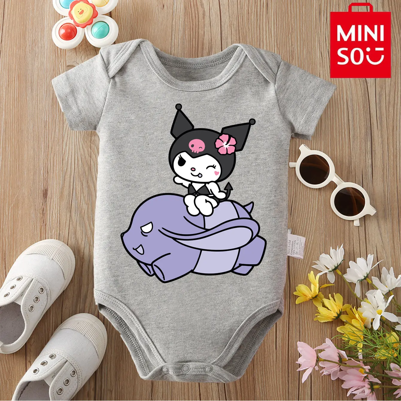 

MINISO My Melody Mymelody, удобный комбинезон из 100% хлопка с милым принтом для малышей, комбинезон-комбинезон для новорожденных от 0 до 12 месяцев