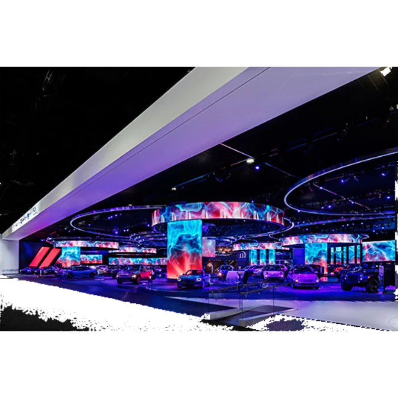 Papan Tanda LED Tremvision Fleksibel Kreatif Kolom Indoor/Outdoor Sewa Layar LED Warna Penuh Kecerahan Tinggi 7680HZ untuk Panggung & Luar Ruangan