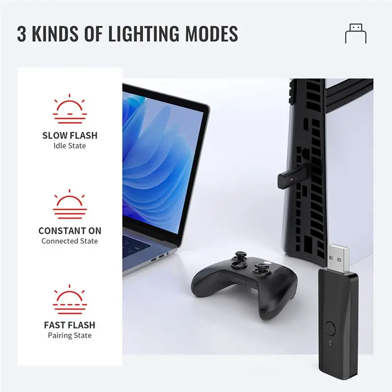 [B24B!】 Wireless Controller Adapter Bluetooth Handle Converter For PS5/PS4/NS/ Switch PC/Steam Deck