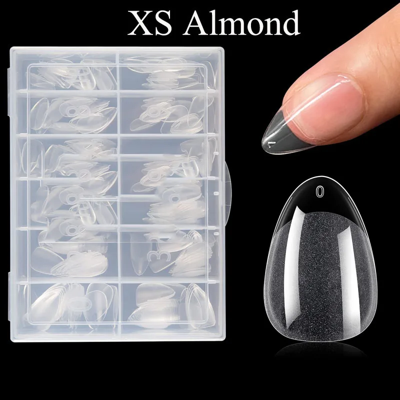 

Gel Nails XS Tips Extension System Soft Short Sqaure Fake Nail Sculpted Almond Full Cover Press On Nail Tips 240Pcs Box