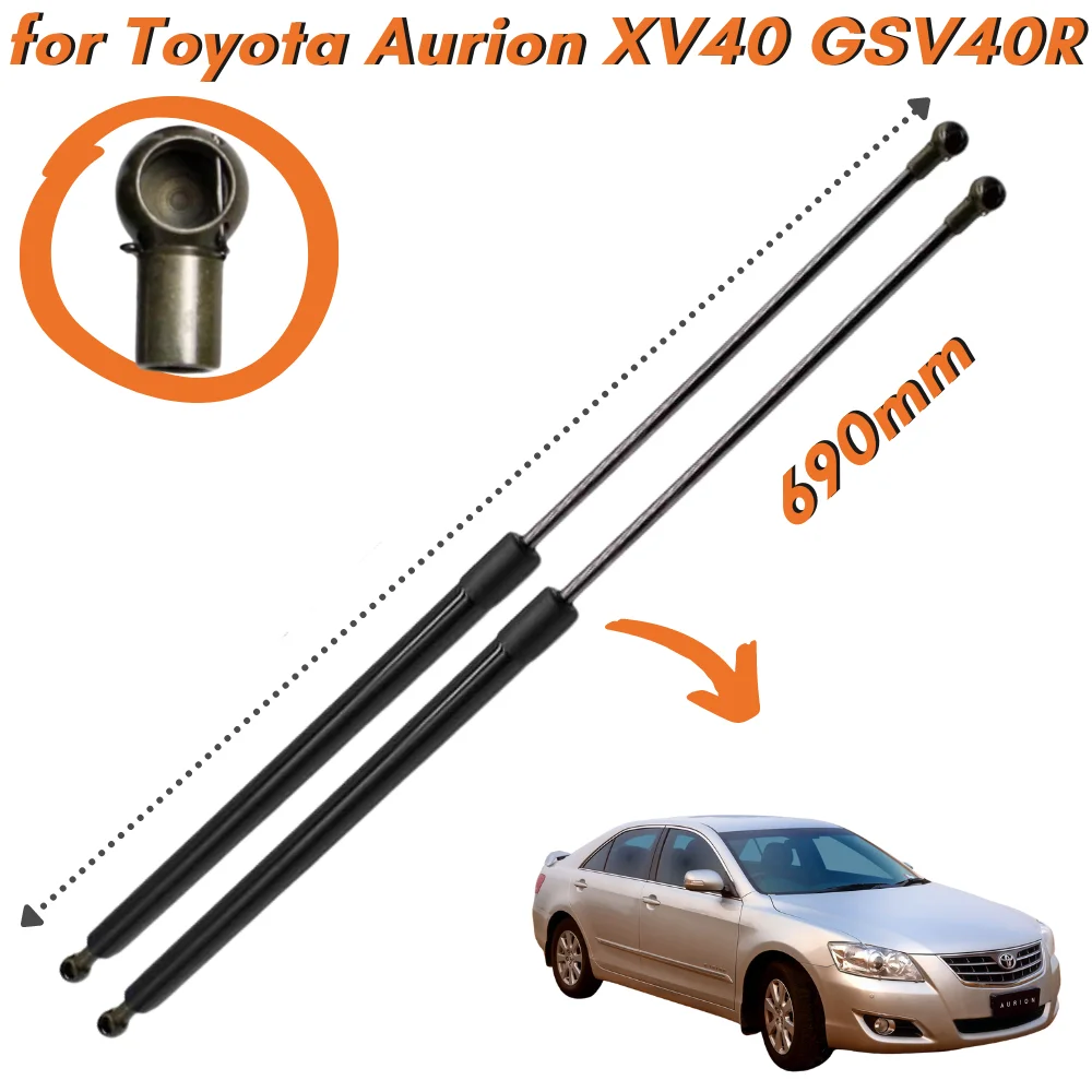 

Qty(2) Hood Struts for Toyota Aurion XV40 GSV40R 2006-2012 690MM Lift Supports Gas Spring Front Boonet Shock Absorber Lifter Bar