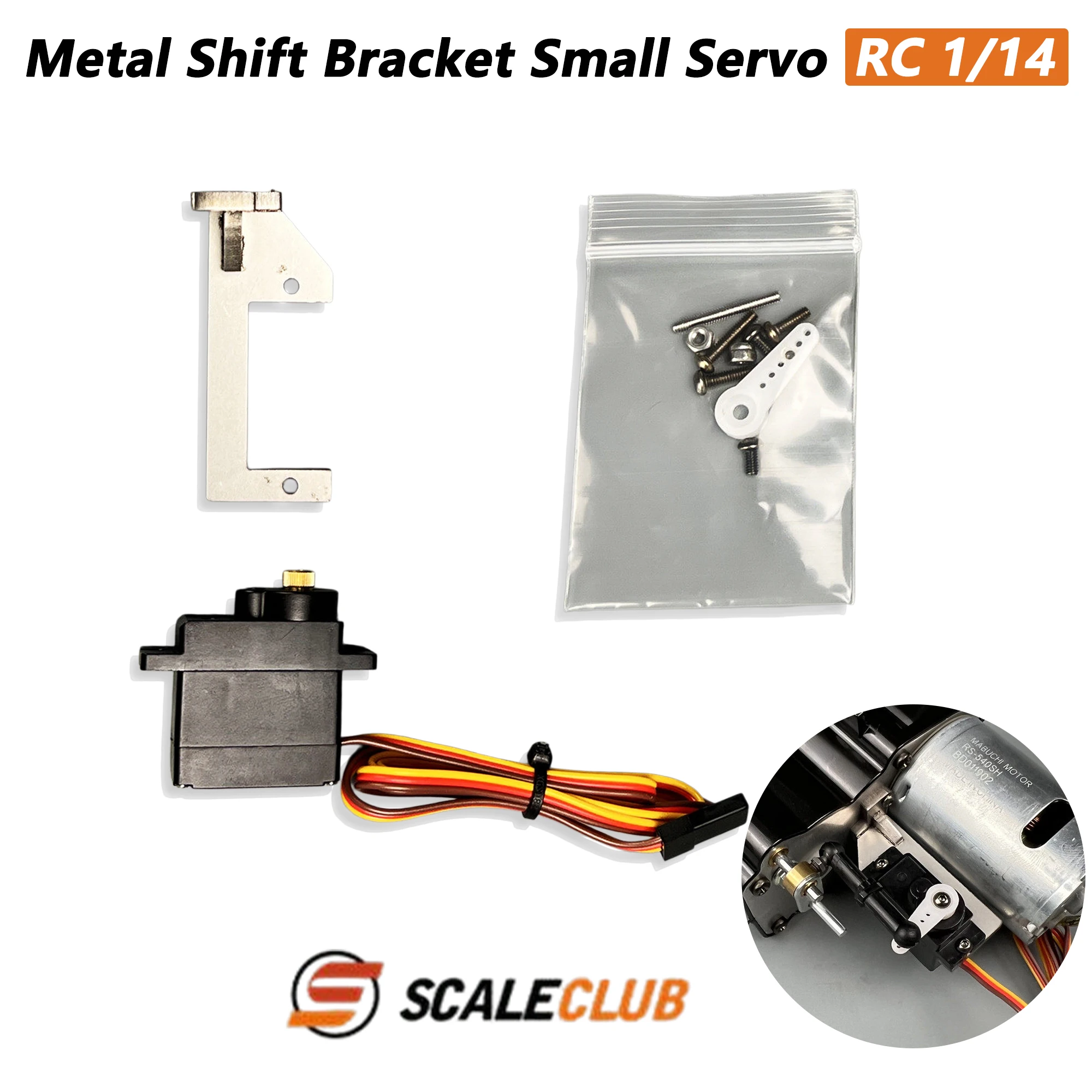1/14 RC Truck For Tamiya Original Gear Box Upgrade Metal Shift Bracket Small Servo RC Tractor Tipper Truck Accessories Parts