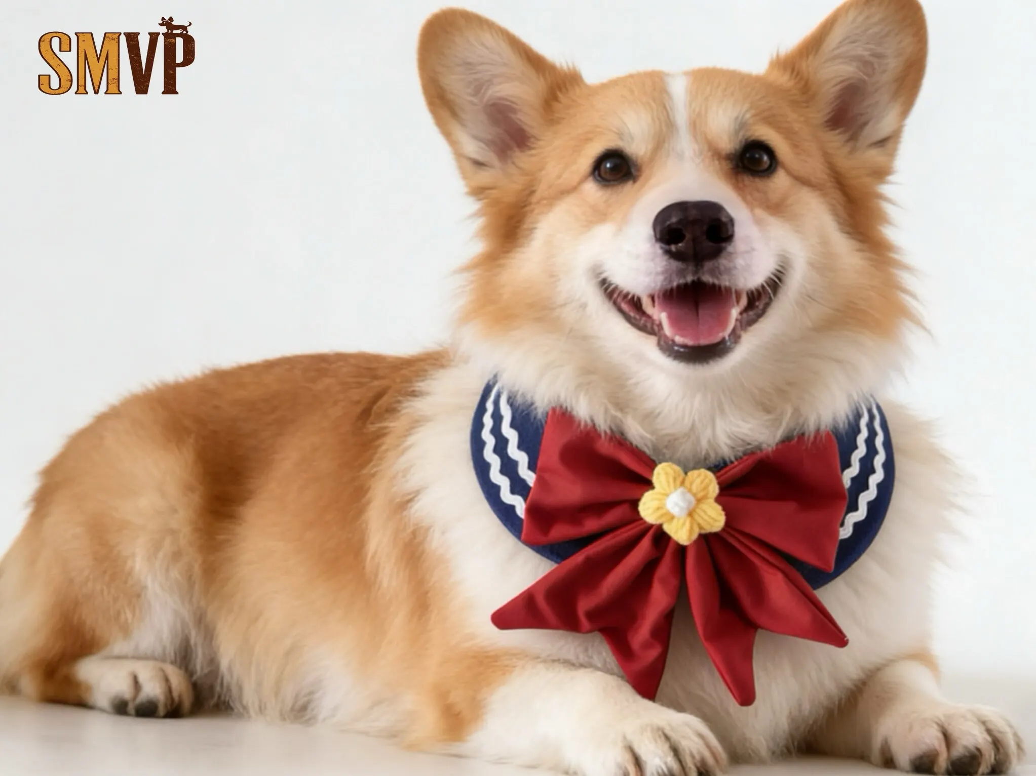 

Japanese Jk College Style Belt Bow Decoration Navy Collar Design Sailor Suit Pet Kitten Puppy Decorative Bib Saliva Towel