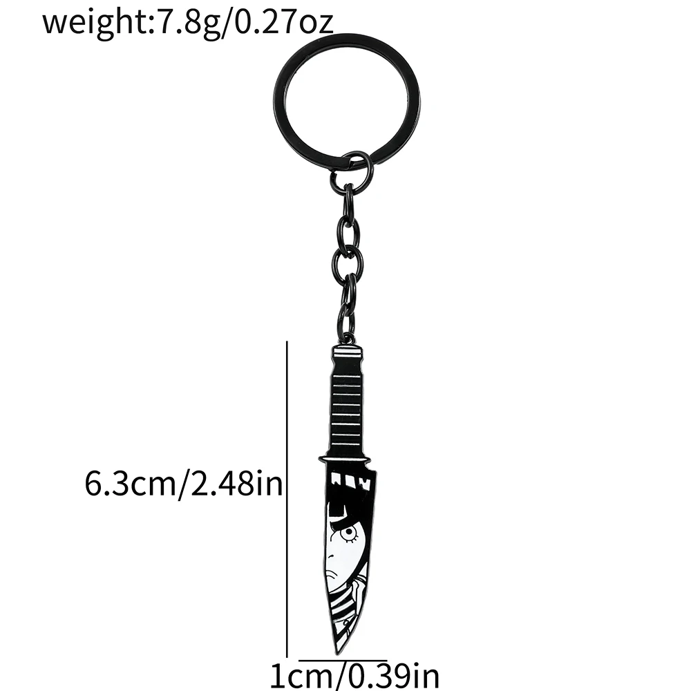 Naruto Anime Figure Uchiha Sasuke Keychain Small Knife Shape Uzumaki Keyrings for Friends Backpack Ornament Pendant Gifts view 2