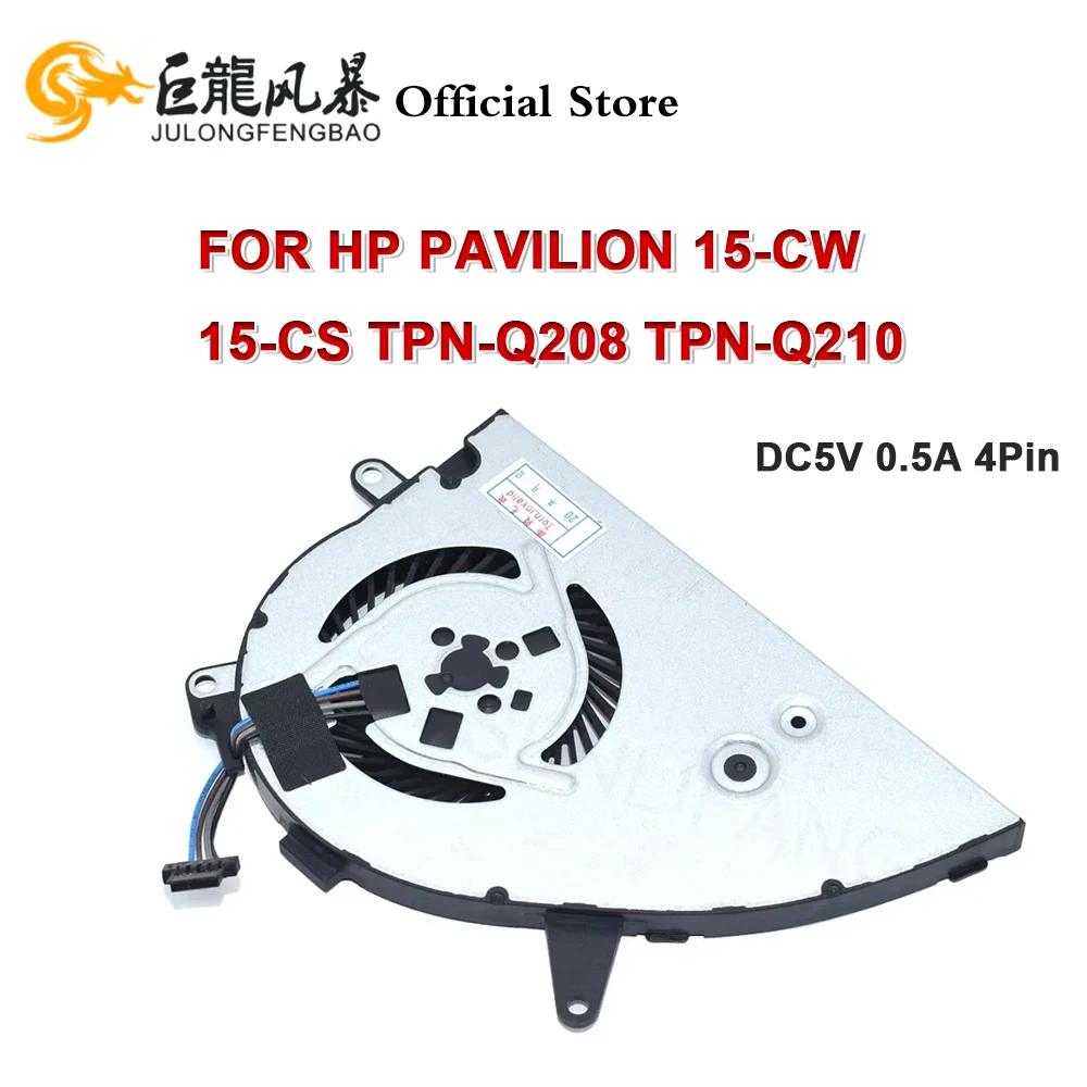 New L25584-001 DC5V 0.5A 4Pin For HP Pavilion 15-CW 15-CS TPN-Q208 TPN-Q210 Integrated Graphics 20N28 laptop CPU Cooling Fan