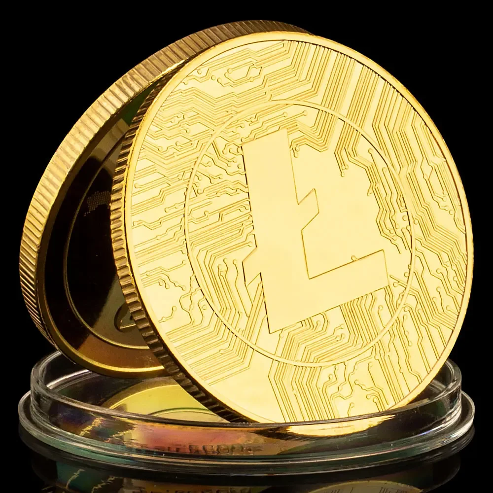 Litecoin Collectible Gold Plated Souvenir Crypto Coin Non-currency Physical Cryptocurrency Coin Litecoin Commemorative Coin