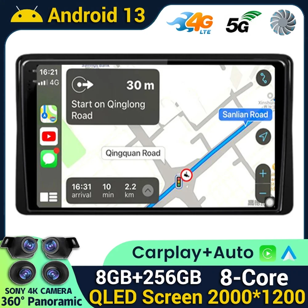 

Android 13 Carplay Auto For Renault Duster HM 2 II 2020-2021 Arkana 1 I 2019-2021 Car Radio Multimedia Player GPS Stereo WIFI+4G