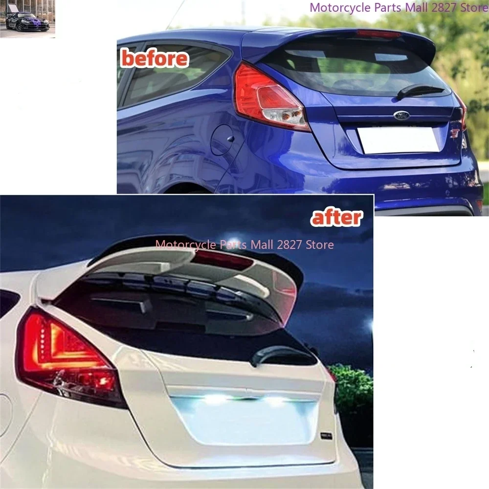 For Ford Fiesta ST Line MK6 MK6.5 2008-2017 Rear Roof Spoiler Tail Wing Car Fixed Wind Rear Window Upper Trunk Splitter Lip