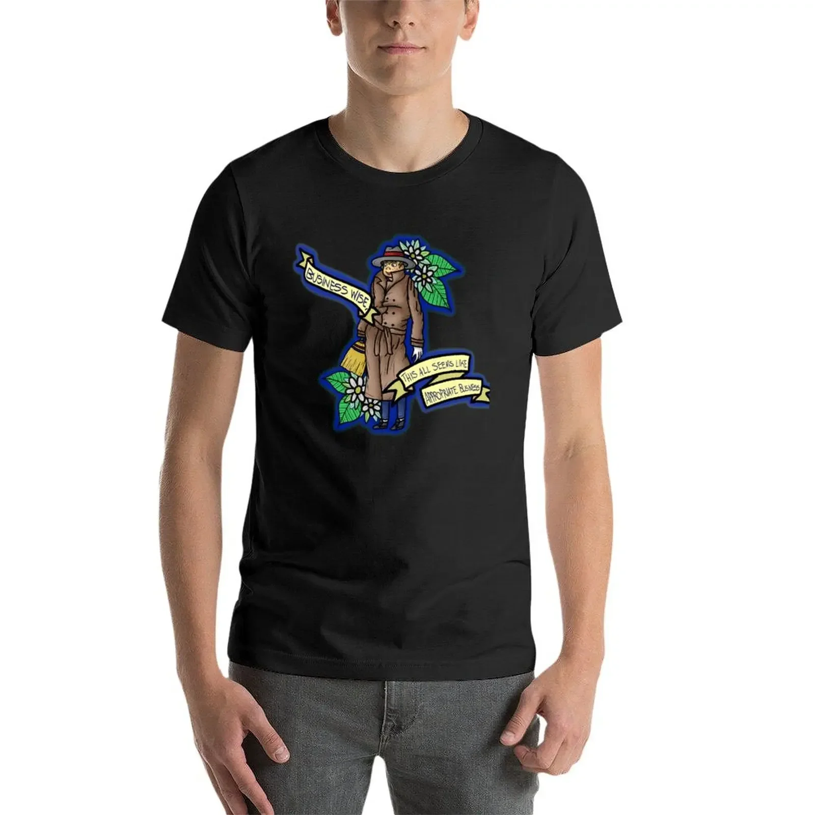 Camiseta de Arte de tatuaje tradicional de Vincent Adultman, ropa vintage kawaii, ropa estética, camisetas para hombres