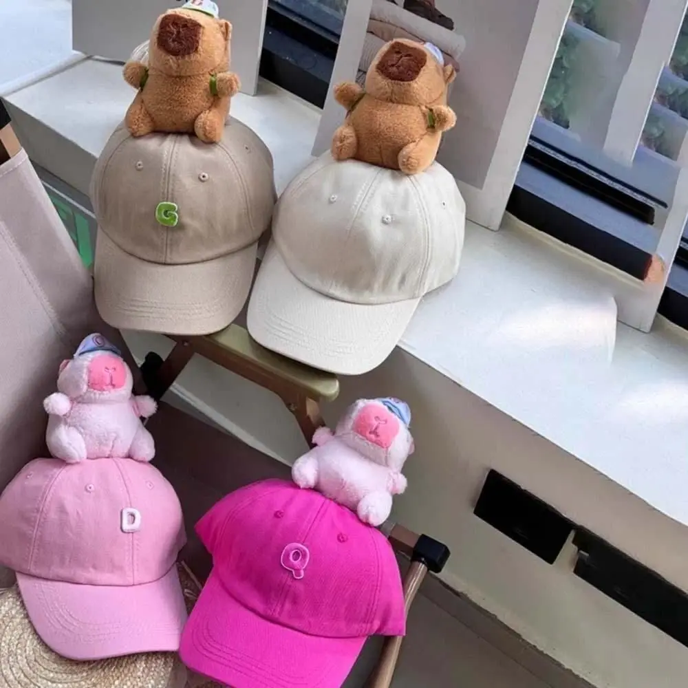 

Fashion Cute Capybara Capybara Baseball Cap Cotton Embroidery Letters Sun Hat Breathable Versatile Peaked Cap Girls Women