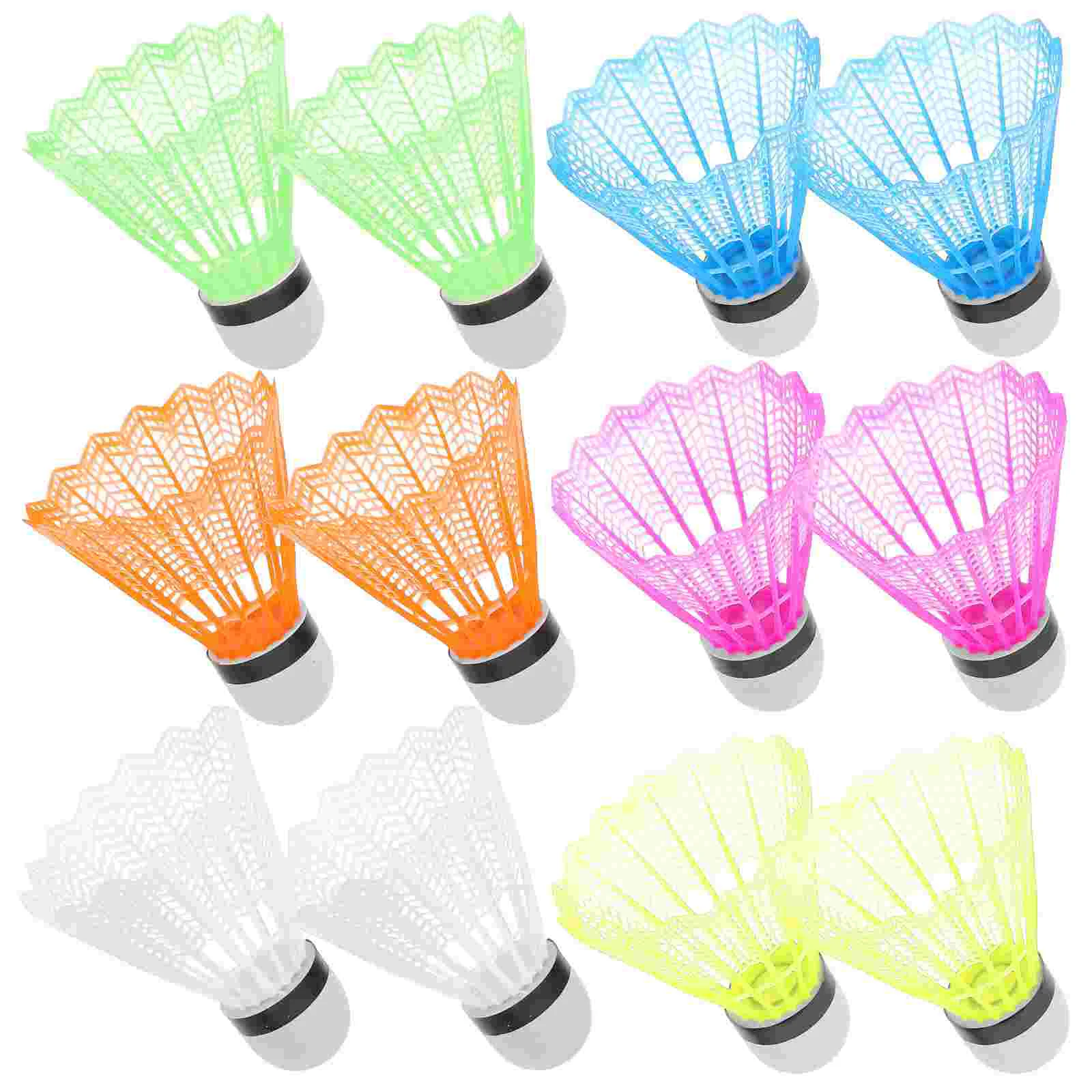 

12 Pcs Badminton Accessory Shuttlecocks Birdies Colored Small for Ball Head Plastic Child