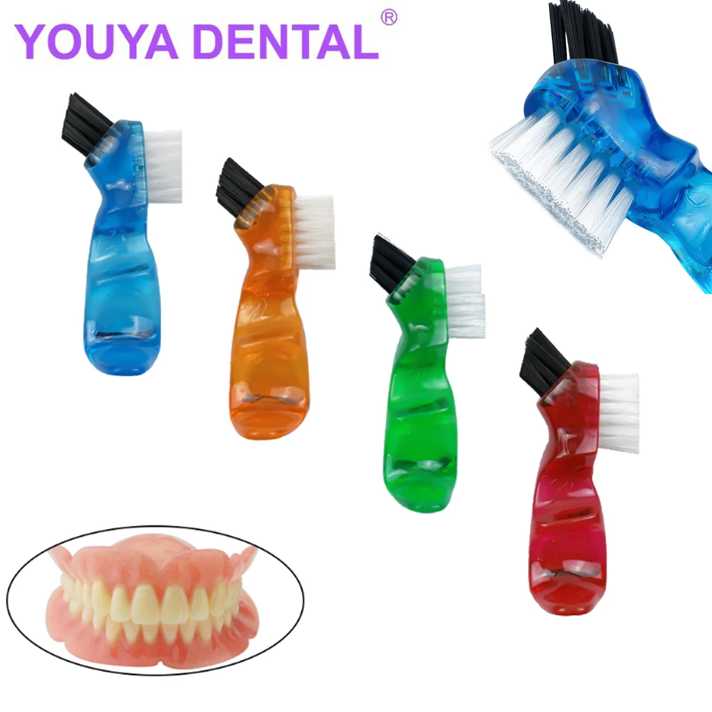 

Mini Denture Cleaning Brush Orthodontic Toothbrush Bristles Ergonomic Handle Multi-Layered Bristles Dentures Care Toothbrush