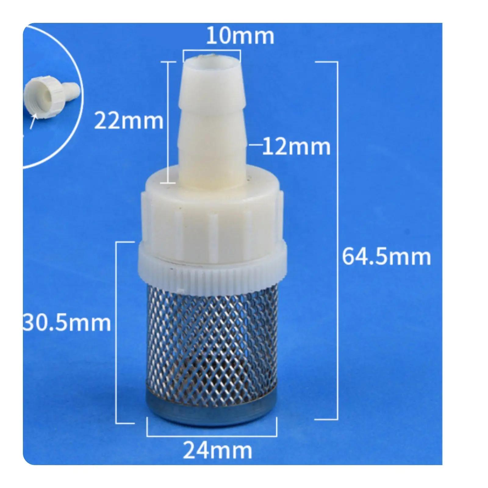 Inlet Mesh Connector Removable Hose Filter Stainless Mesh for Water Pump Aquarium Pond Simple Maintenance