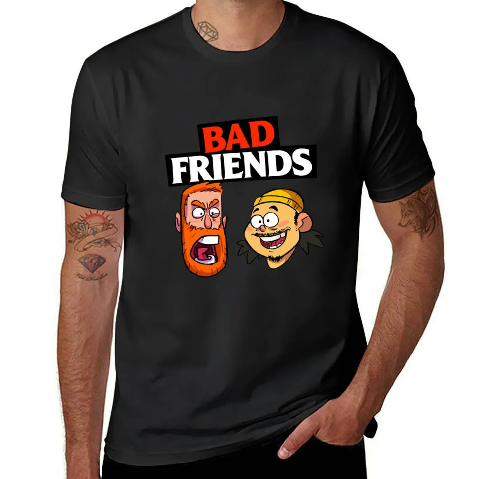 Bad Friends Merch T-Shirt customs oversizeds customizeds mens workout shirts