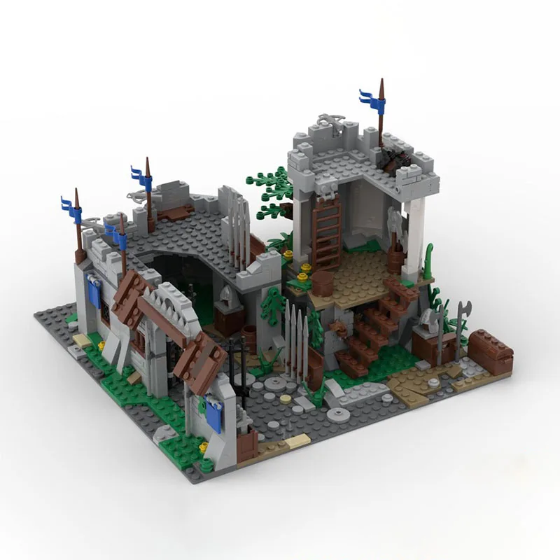 702PCS  MOC Strongarm Castle DIY Building Blocks - Imposing Stone Stronghold with Portcullis Gate