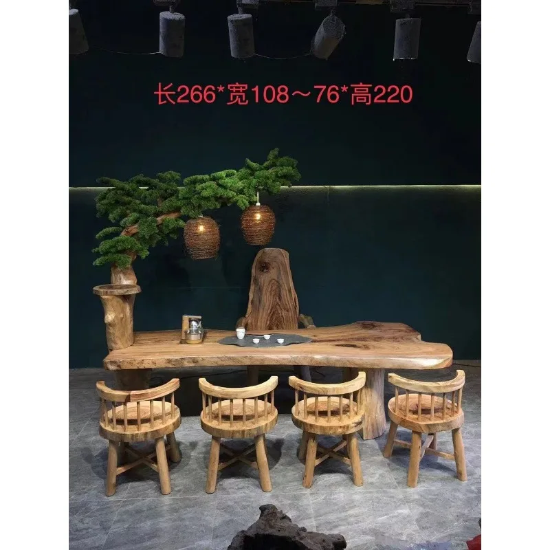 

Solid wood balcony tea table and chair combination