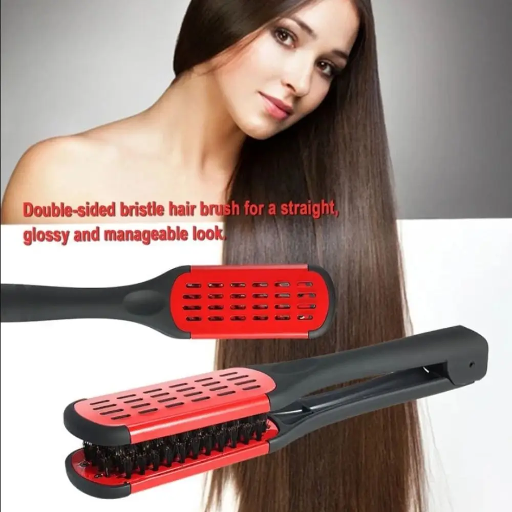 Peine de peluquería en forma de V, cepillo doble portátil, herramienta alisadora de pelo ABS, peine antiestático, accesorios para el cabello