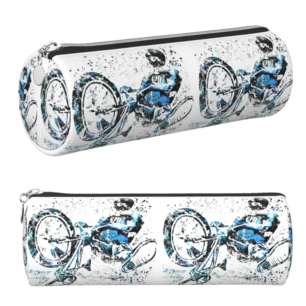 BMX Rider BMX Bike Pencil Cases Pen Holder Cylinder Pen Box Pencil Bag for Boys Girls School