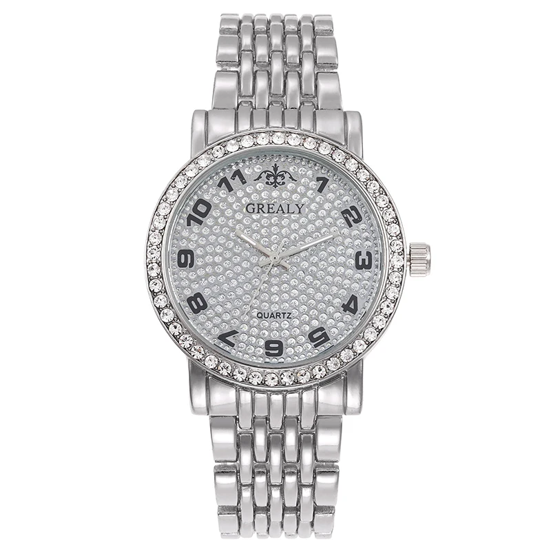 นาฬิกาคู่รุ่นแฟชั่นผู้ชาย ดีไซน์ทันสมัยสำหรับนักศึกษา  ประดับเพชร  หน้าปัดลายท้องฟ้าเต็มดาวแบบโรมัน  พร้อมสายแบบกำไลข้อมือ  นาฬิกาควอตซ์