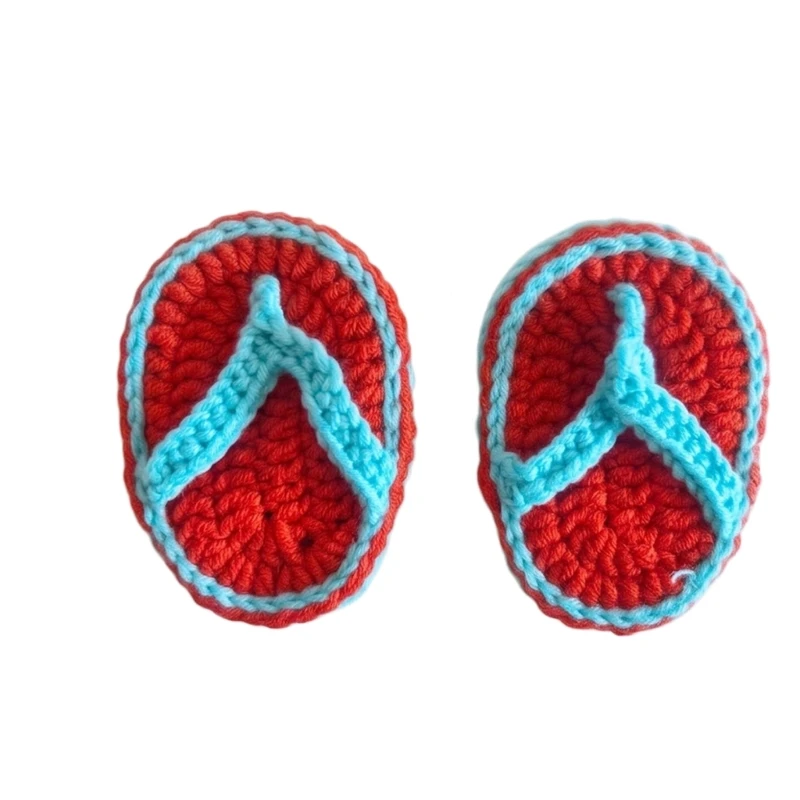 Newborn Photo Prop Slippers, Crochet Pair for 0-3 Month Portraits