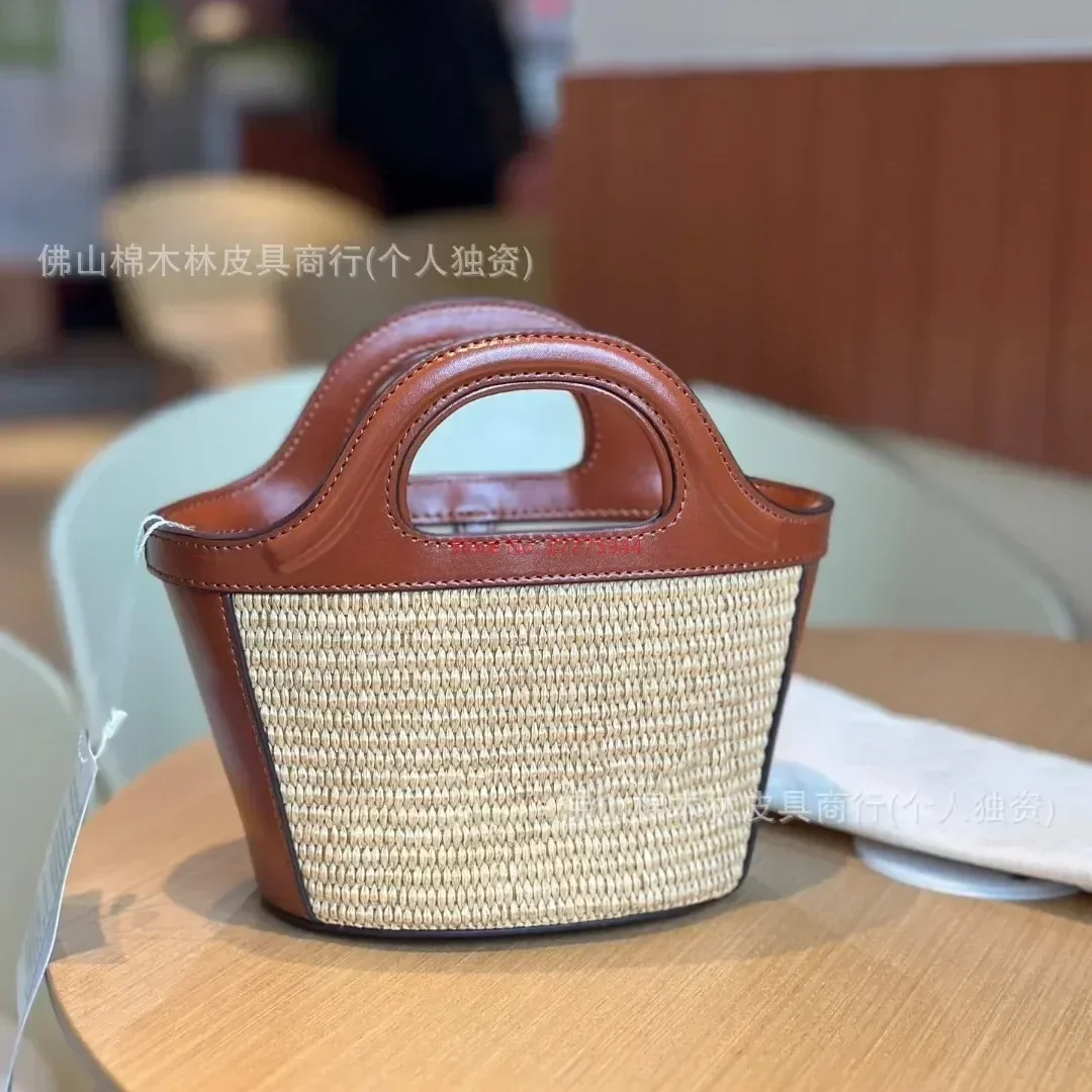 Paired High-quality Grass Woven Vegetable Basket Bag, Casual And Sweet Beach Bag, Full Leather Patent Leather Handbag, One Shoul