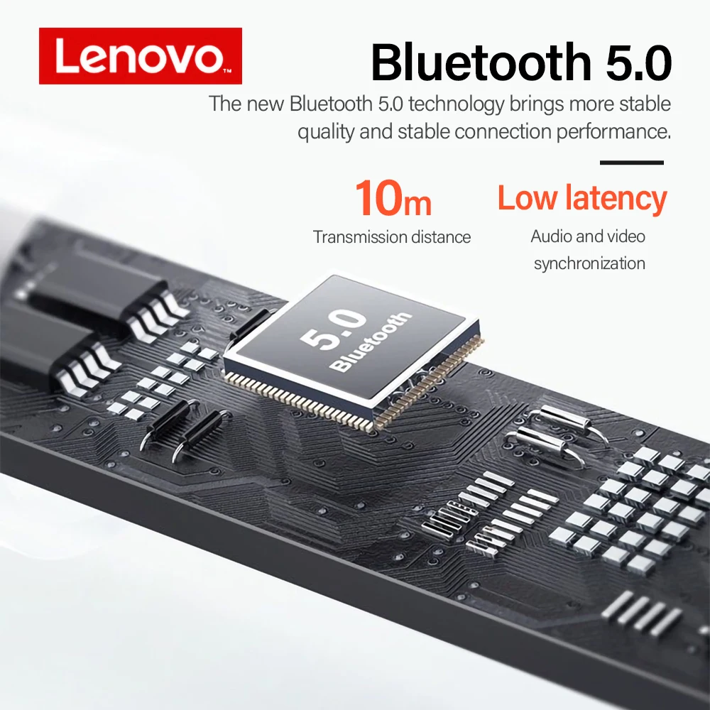 Lenovo-Écouteurs Bluetooth LP5 TWS, Stéréo 9D, HiFi, Sports, Étanche, Écouteurs sans fil pour écouteurs, Super Pods