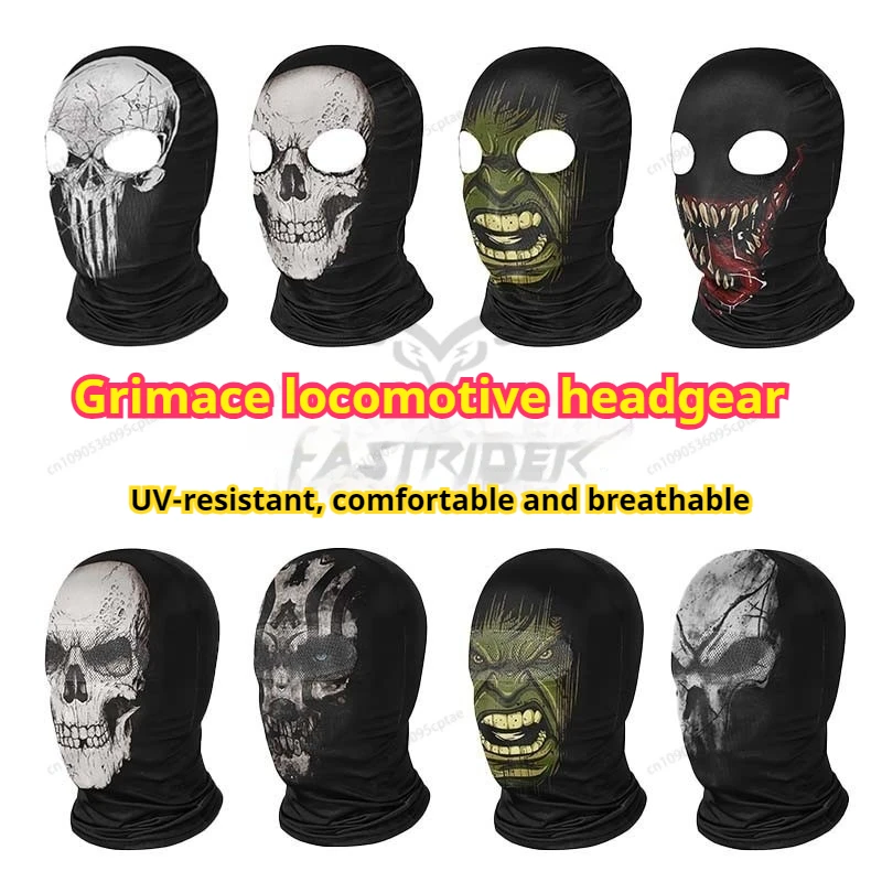 

Motorcycle Balaclava Skull Print Full Face Mask Windproof Skiing Head Neck Warmer Cycling Biker Hood Men Helmet Liner