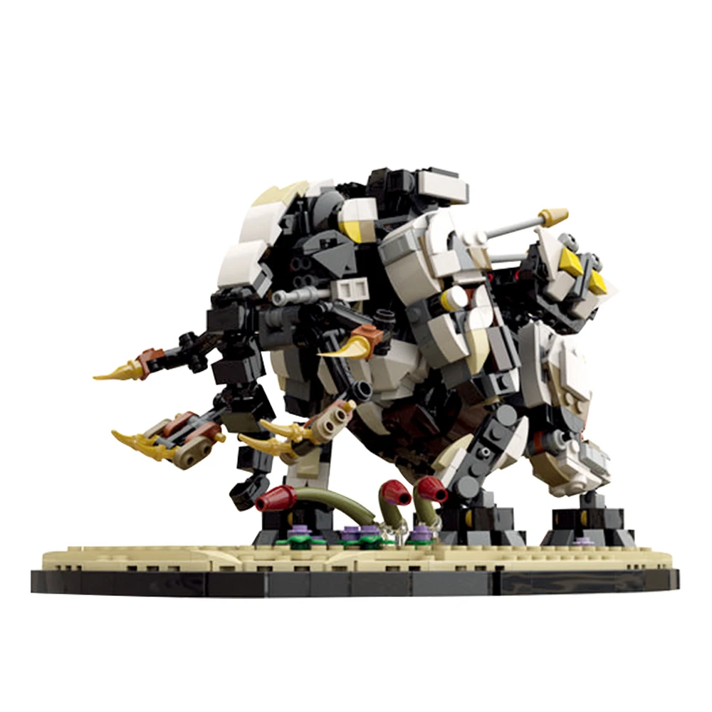 Gobricks MOC Horizon Forbidden West Tremortusk with Stand Bricks Shell-Walker Monster Game Building Blocks Set Toys For Gifts