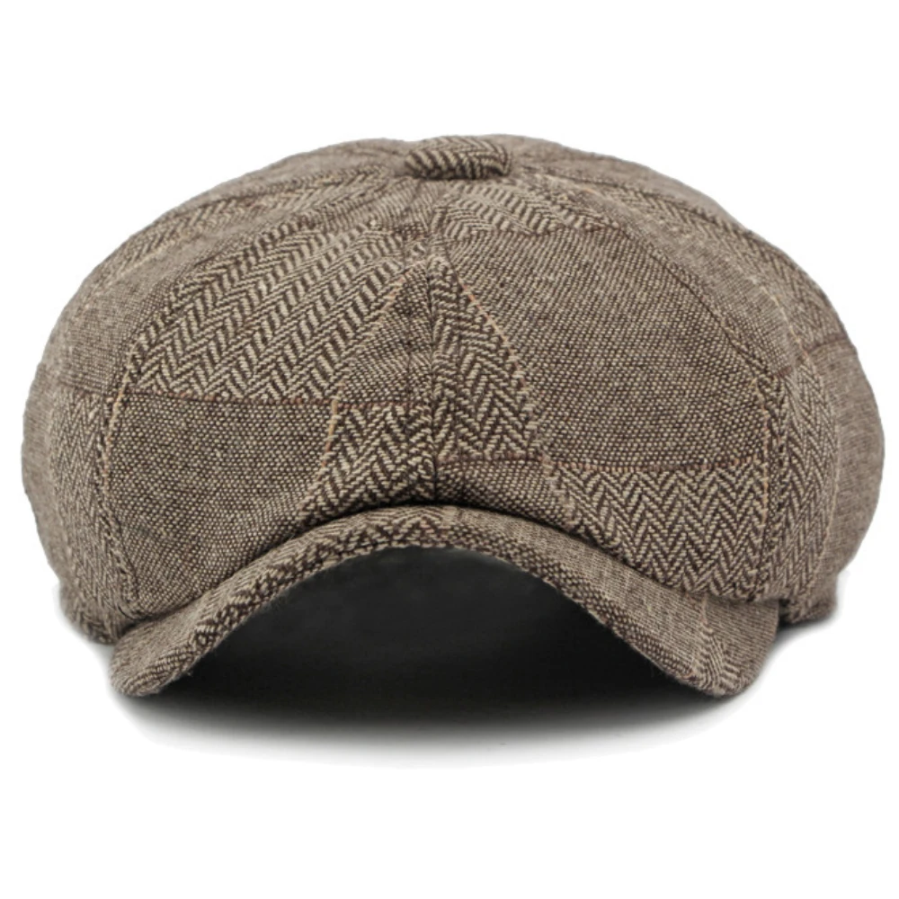 MZ4341 남성 베레모 여성 체크무늬 아티스트 화가 모자 남녀 공용 아이비 플랫 캡 신상 봄 가을 겨울 베레모 팔각형 베레모